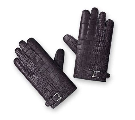 hermes men's bimaterial gloves in alligator|Men Hats and gloves .